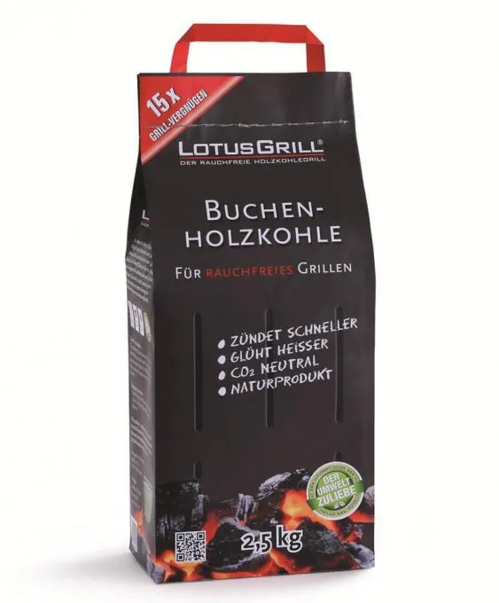 Бездымный буковый уголь Lotus Beech Charcoal 2.5 кг
