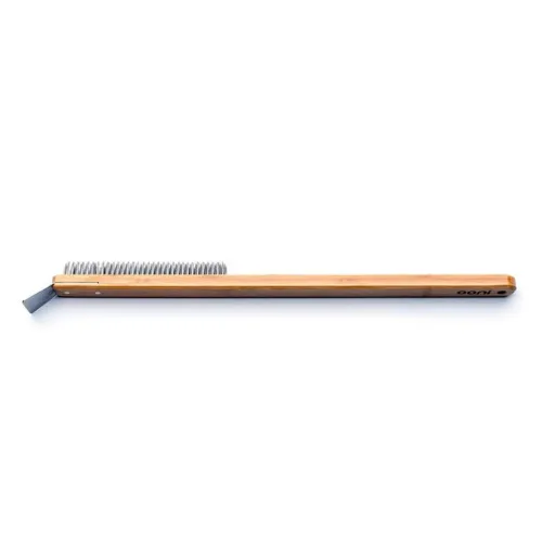 Длинная бамбуковая ручка, щетина из нержавеющей стали