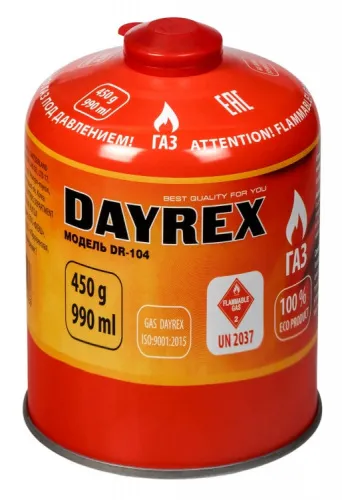 Газовый баллон (картридж) Dayrex 450 г для грилей Weber Q, Go-Anywhere Gas, Performer Deluxe