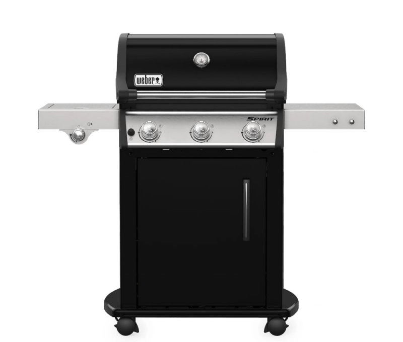 Классический и обновленный Weber Spirit E-325. 3 основные горелки и боковая конфорка. Чугунная решетка GBS. Цвет - черный