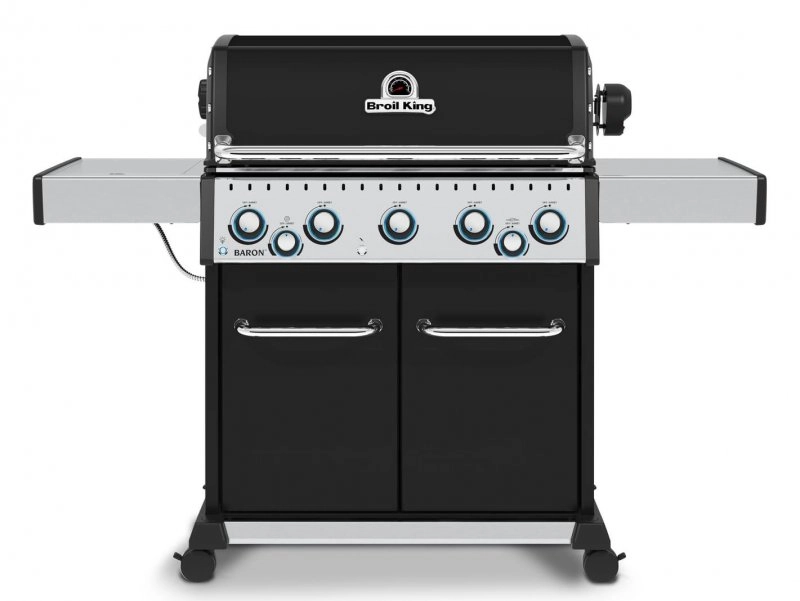 Большой газовый гриль Broil King Baron 590. 5 горелок, вертел, горелка вертела, боковая конфорка