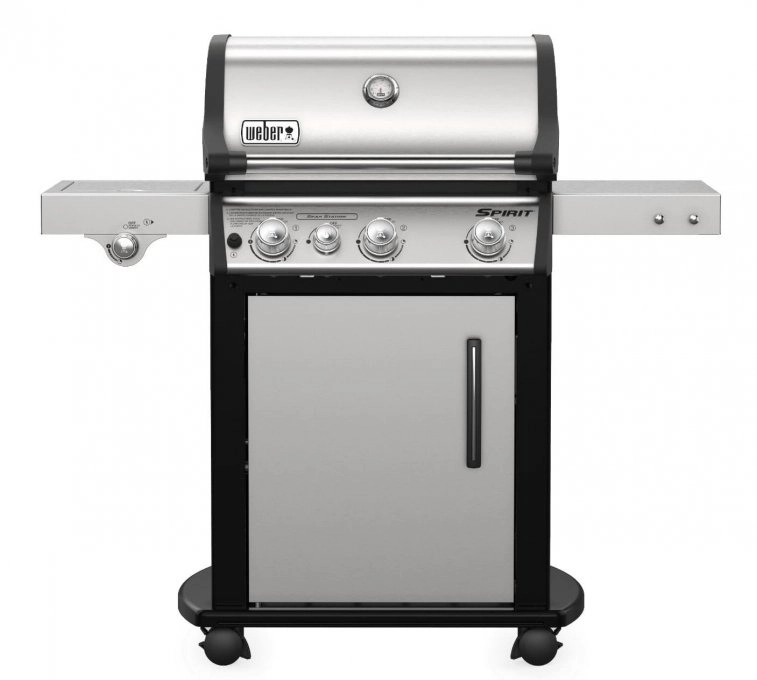 Премиум модель гриля Weber Spirit SP-335. Цвет - нержавеющая сталь. Дополнительная чугунная решетка в комплекте