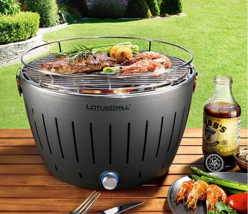 Угольный гриль Lotus Grill 34 см серый антрацит