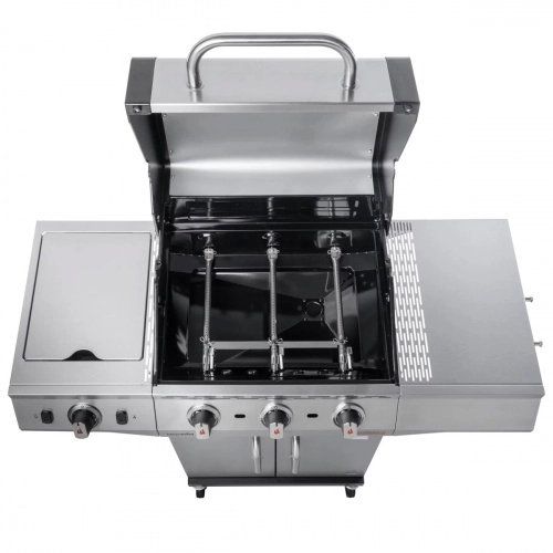 Горелки из нержавеющей стали и эмалированный поддон. Char-Broil Performance Pro 3S
