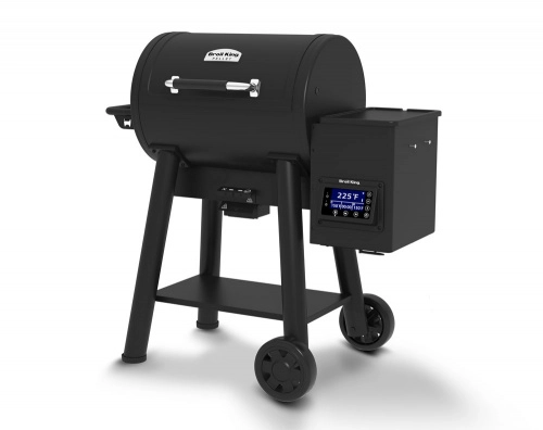 Мобильность Broil King Baron 500 Pellet достигается за счет двух больших колес с одной стороны и ручки для транспортировки с другой стороны