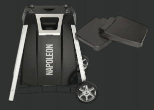 Мобильная тележка с 2 съемными столиками Оснащена 2 всепогодными колесами, 2 рабочими столиками и крючками для инструментов 