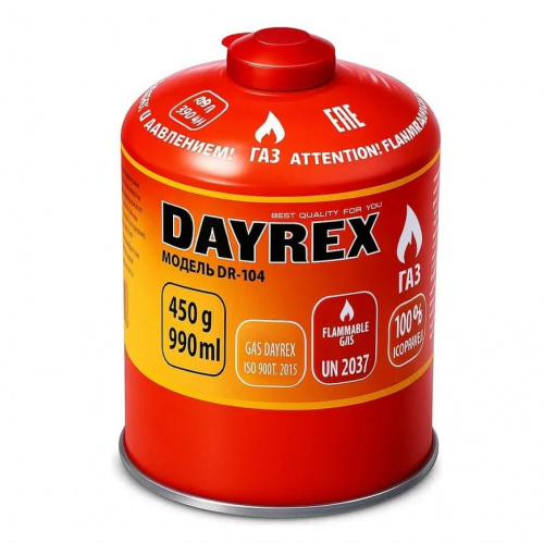 Газовый баллон (картридж) Dayrex 450 г для грилей Weber Q, Go-Anywhere Gas, Performer Deluxe