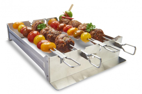 Узкая подставка для шашлыка с шампурами Broil King