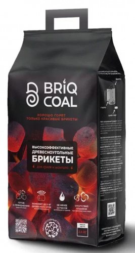 Угольные брикеты Briqcoal для барбекю 180 минут 2.5 кг