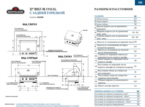 Размеры гриля