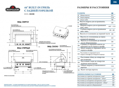 Точные размеры для установки гриля