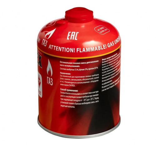 Газовый баллон (картридж) Dayrex 450 г для грилей Weber Q, Go-Anywhere Gas, Performer Deluxe