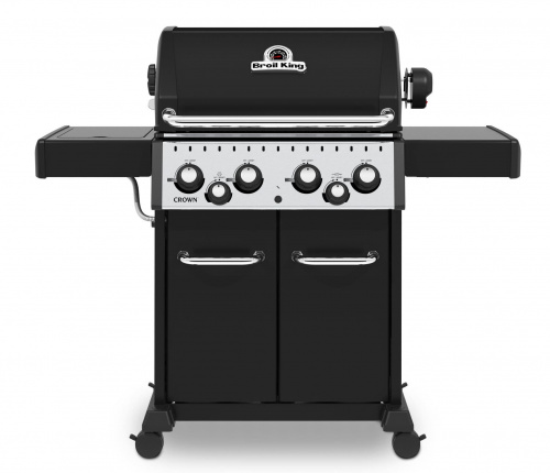 Большой газовый гриль с боковой конфоркой и вертелом. Broil King Crown 490